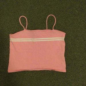 Pink cropped tank top